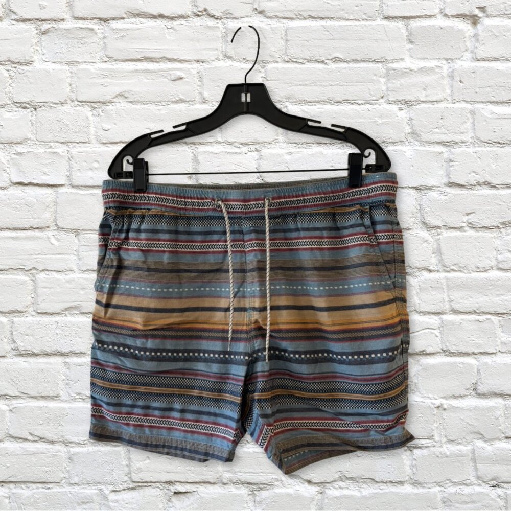 Vissla Multicolored Striped Drawstring Shorts | Men's Large